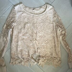 Free people long sleeve lace top